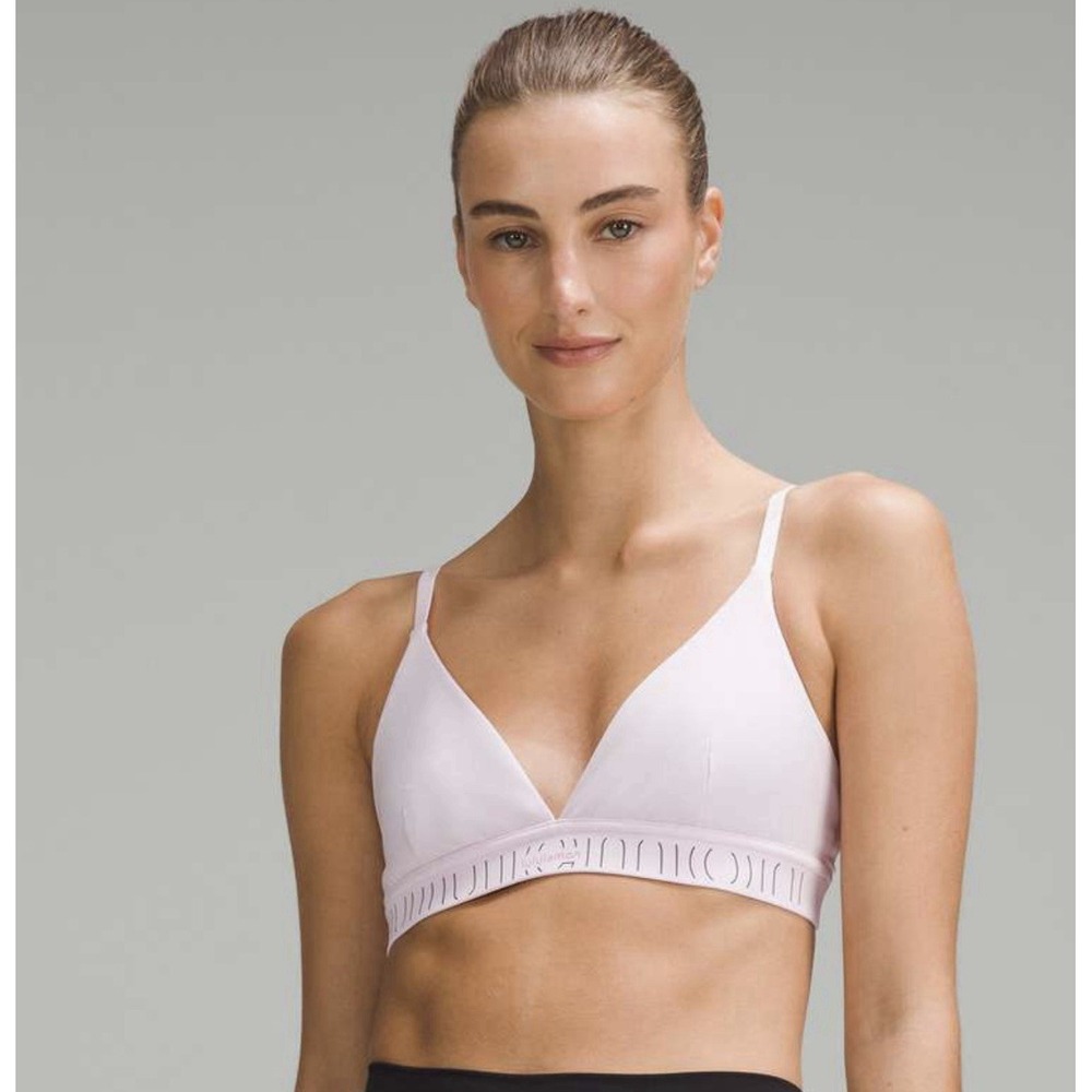 Lululemon License to Train Triangle Bra Sz 12 A/B Cup Logo Meadowsweet Pink
